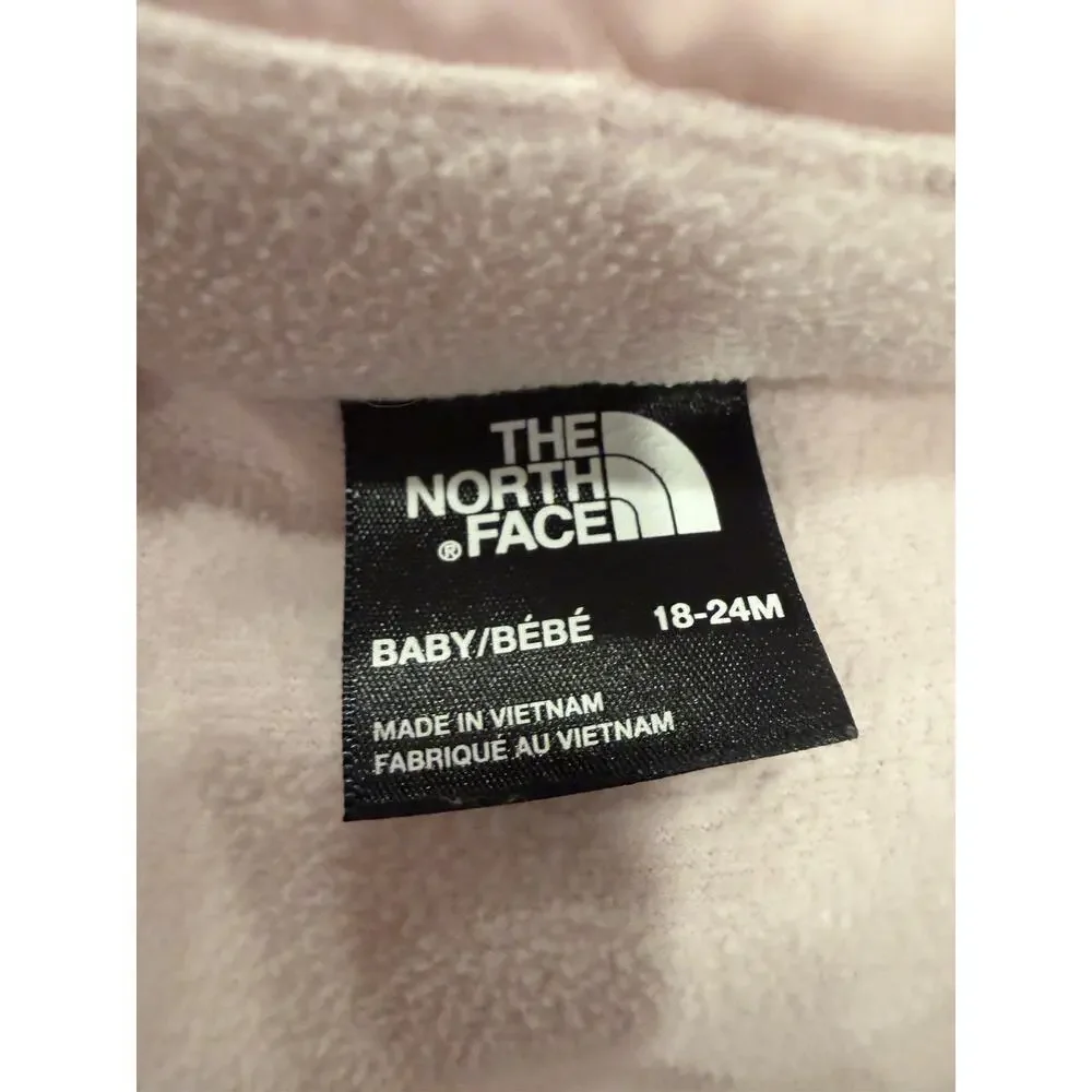 THE NORTH FACE Pink DOWN Filled FLEECE-LINED JACKET Baby Girl Sz 18-24 Months